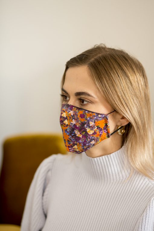 Colourful women's cotton face mask.